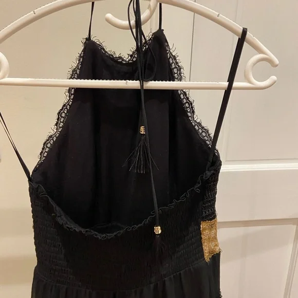 White House Black Market maxi halter dress , open half back eyelet dress. - Picture 7 of 9